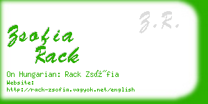 zsofia rack business card